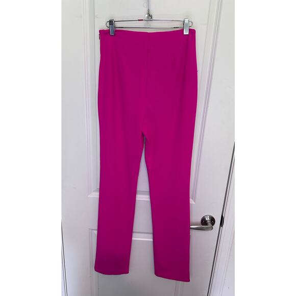 NWT Trina Turk Women sz 2 Carine 2 Pant HOT PINK Workwear Cropped Slit MSRP $248 - Picture 5 of 15